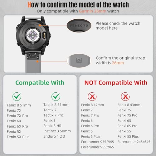 Correa de silicona 26mm compatible con Garmin Fenix 8 miniatura 2