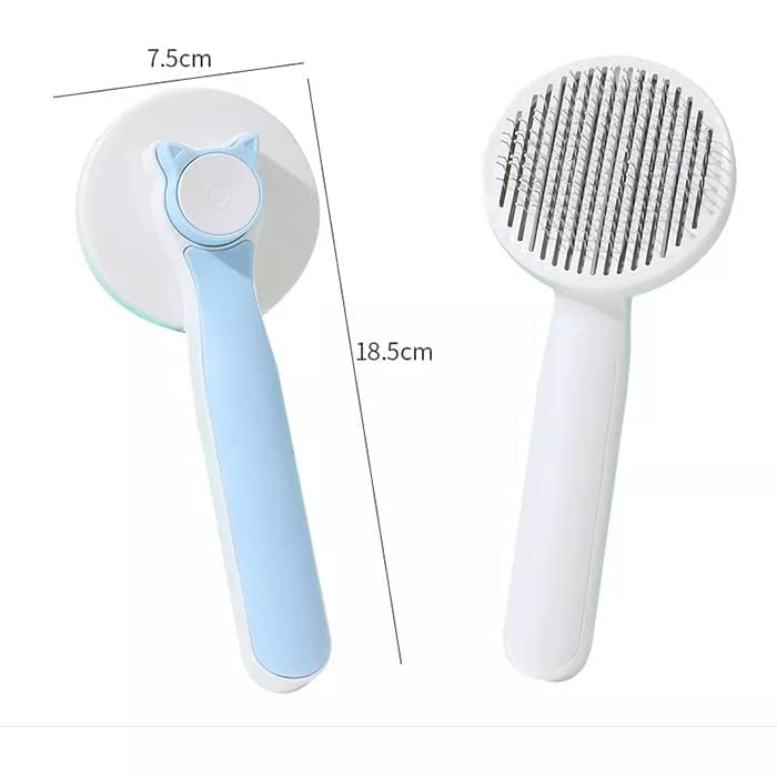 keskriva Dog Comb Brush Pet Grooming Brush Self Cleaning Slicker Brush for Dogs and Cats Pet Grooming Tool Dog Hair Cleaner Brush Comb Shedding Trimming Self Grooming Brush 1 PCS Multicolor 2