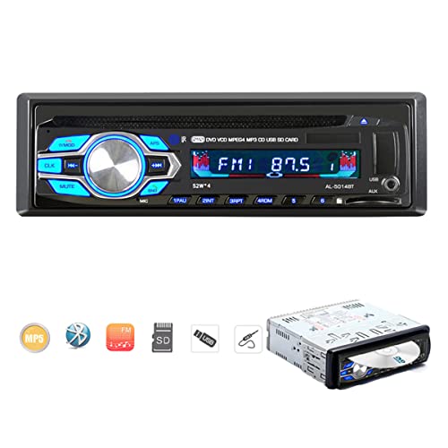 1Din 12V  DVD CD v[[ ԗ MP3 J[XeI nYt[ʘb I[gWI Bluetooth Aux--in FM USB R 4 * 45W Xs[J[  MP3 v[[ 2`l rfIo