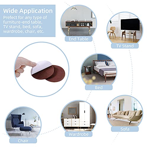 Ohiyoo Felt Furniture Pads, 10 Pack Self Adhesive Furniture Felt Pads, Heavy Duty Furniture Pads For Hardwood Floors Chair Wall Protector, Non Slip Felt Pad Large Felt Sheets 8 X 8 Inch (Brown) #TOP4