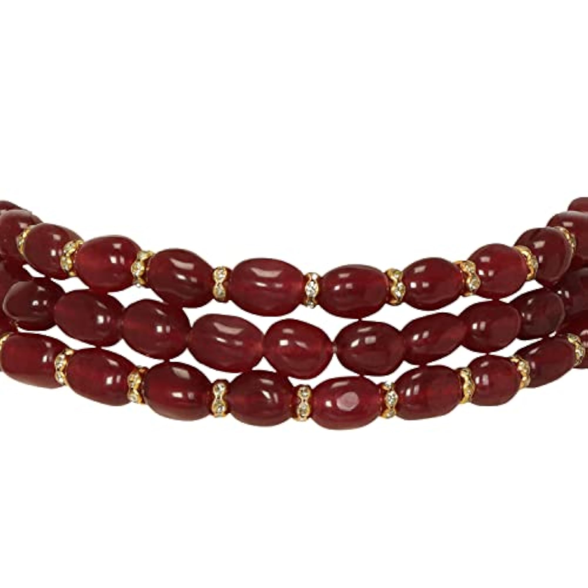 Women's Statement Beads Choker Necklace & Delicate Kundan Earrings Set, Gift-Ready