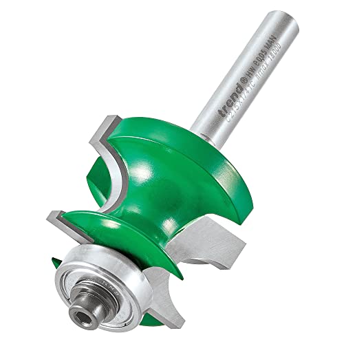 Trend CraftPro Bearing Guided Corner Bead Router Cutter, 1/4 Inch Shank, 31.9mm Cut Diameter, 22.5mm Cut Length, 7mm Radius, Tungsten Carbide Tipped, C215X1/4TC