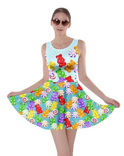 CowCow Womens Party Costume Bears Print Kawaii Cute Ghosts Skater Dress, XS-5XL