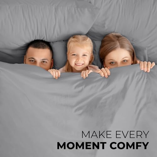 Image of ROYALE LINENS 4 Piece Full Sheets Set - Soft Brushed 1800 Microfiber Bedding - 1 Fitted and 1 Flat Sheet, 2 Pillow Cases - Wrinkle Free & Fade Resistant - Hotel Luxury Bed Sheets Set (Silver, Full)