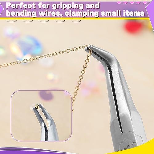 SPEEDWOX Bent Needle Nose Pliers with Serrated Jaw, Limited Warranty, Perfect for Jewelry Making Wire Bending and Small Object Gripping - Image 2