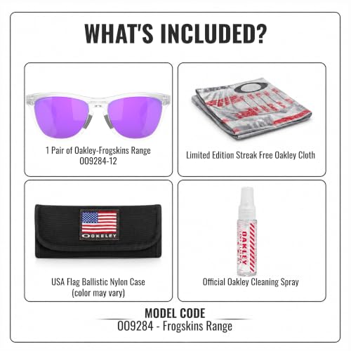 Image of Oakley FROGSKINS RANGE OO9284 Round Sunglasses With Official Eyewear Kit | Men's Sunglasses