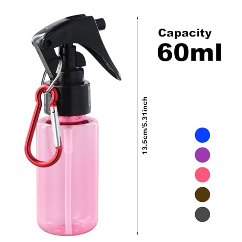 Dokeno 5 Stücke Sprühflasche 60ml - Reisegröße Zerstäuber für Körperpflege, Flüssigkeit, Kosmetik, Blumen, Haare und Reinigung