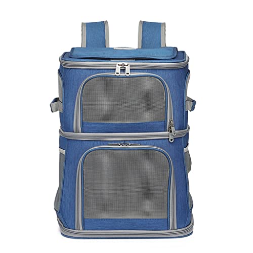 Mochila con Correa para Gatos de Doble Capa, Correa para Gatos Desmontable, Adecuada para 2 Gatos, Bolsa de Transporte para Mascotas, Mochila, Bolsa de Viaje (A 36 cm * 46,5 cm)