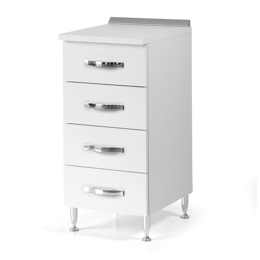 REDÒKASA Cassettiera per cucina componibile da 40 cm con 4 cassetti, realizzata in legno 100% MADE IN ITALY (Bianco con cassetti Bianco Frassino)