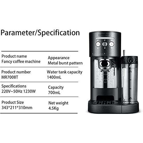Máquina de café Espresso semiautomática con espumador de Leche Todo en uno para Uso doméstico y de Oficina - Imagen 3