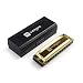 Vangoa - Blues Deluxe 10 Hole Diatonic Harmonica with Case - Key of C (Golden)