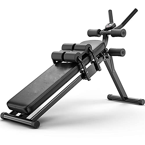 MQQ Opvouwbare zitbank, verstelbare tillen fitness oefenplank taille rug ondersteuning training gewicht Bench helling afname Ab home gym voor full body workout bank (kleur: zwart)