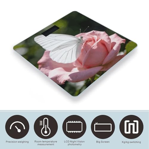 Báscula de baño digital White Butterfly con pantalla LCD miniatura 3