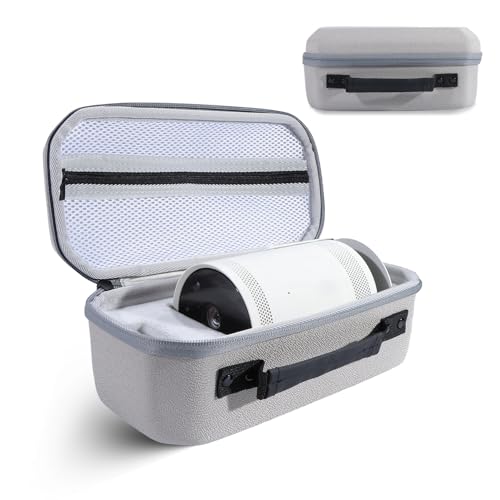 Freestyle Case Compatible with Samsung The Freestyle Portable Projector/The Freestyle 2nd Gen Carrying Case EVA Hard Shell Travel Carrying Storage Travel Bag(White)
