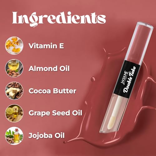 Image of JAQULINE USA Double Take Matte & Gloss Lipstick | Dual Finish | Long-Lasting | Non-Transfer | High Shine & Intense Color - Caramel Creme 06, 6.5 ml