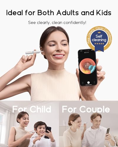 Image of Bebird Earsight Plus Ear Cleaning Camera Wax Removal Tool kit, FSA HSA Eligible Flexible Ear Scope Otoscope Camera Light, Visual Ear Picker Wireless Earwax Remover Tweezers for Adults & Kids (Wihte)