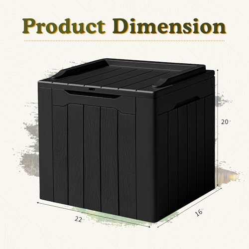 Image of Devoko 31 Gallon Waterproof Outdoor Storage Box Resin Deck Box Lockable and UV Resistant for Patio Furniture,Garden Tools (Black)