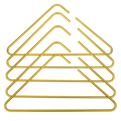 ANDRESLAD 5 Perchas Sólidas de Aleación de Aluminio Colgador Abierto de Metal para Pantalones y Mantas Perchero Antideslizante para Armario Organizador Múltiple para Ropa Color Dorado