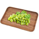 Loigohon 木製サービングトレイ シンプルキッチン装飾 ベッドサイド用 リビング用 ナチュラルカラー (角板)