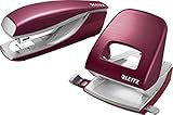 Leitz Büroheftgerät NeXXt Style, mit Oberlademechanik, für offene und geschlossene Heftung, Tackerfunktion, mit Drehamboss und integriertem Entklammerer, mit gebürsteter Metall-Oberfläche und Silber als Kontrastfarbe, mit Direct Impact Technology (DIT) für perfektes und problemloses Heften, inklusive 200 Heftklammern 24/6