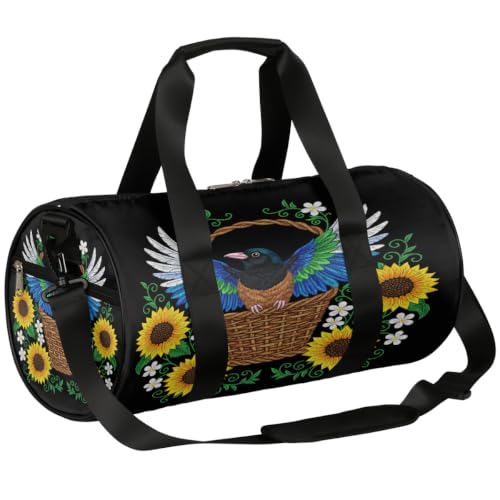 Bolsa de viaje estampada de girasoles: bolsa de mano deportiva y ligera para baile