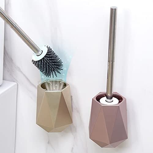 Escobilla WC Escobilla De Baño De Silicona TPR, Escobilla De Baño Nórdica Montada En La Pared O De Pie, Escobilla De Baño, Accesorios De Baño Escobilla de Baño (Color : White)
