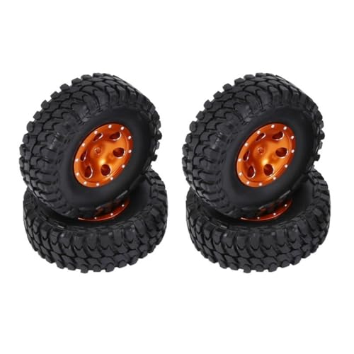 Kit Roues 1.0 RC Crawler Orange avec Rallonge d'Essieu - 2