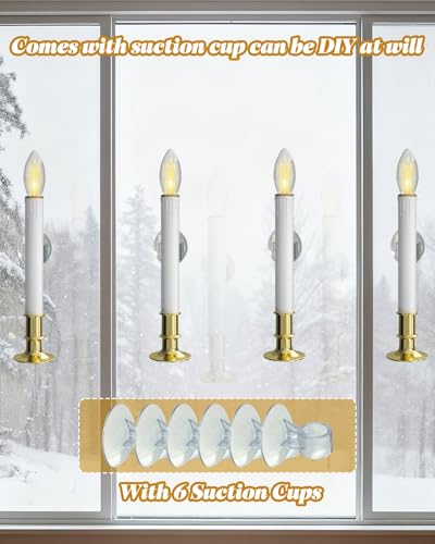 Decoración navideña para ventanas con velas LED a pilas SUNSGNE 5