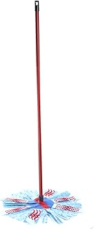 Vileda SuperMocio 3Action Mop and Bucket Set, Mop for Cleaning Floors, Set of 1x Mop and 1x Bucket, Red/Grey/Blue