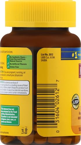 Nature Made Iron 65 mg (325 mg Ferrous Sulfate) Tablets, Dietary Supplement for Red Blood Cell Support, 180 Tablets, 180 Day Supply - Image 5
