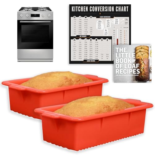 Silicone Kitchen Loaf Pans for Baking, Large Non-Stick Bread Cake Pan for Home Oven, Cooking, Baking, Reheating, PFOA-Free Bakeware Sets, Make Meatloaf Brownie Loaf Cakes and More, BPA Free
