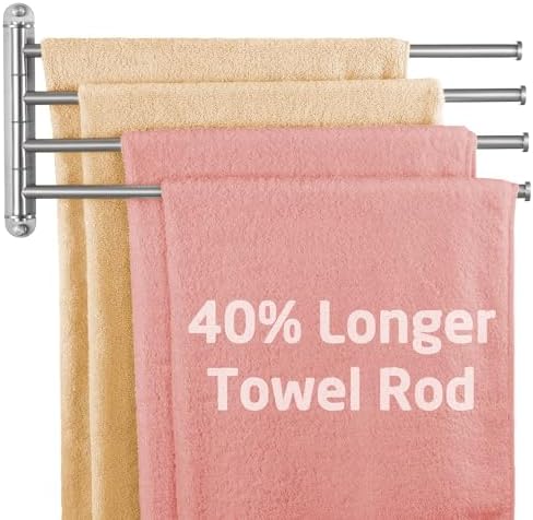 KES Porte Serviettes Pivotante Porte-Serviettes Murale 4 Bras Aci...