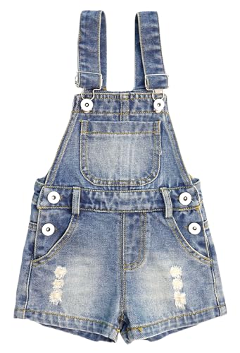Shorts de jean para niña en mezclilla suave, un overol de verano ideal para juegos al aire libre