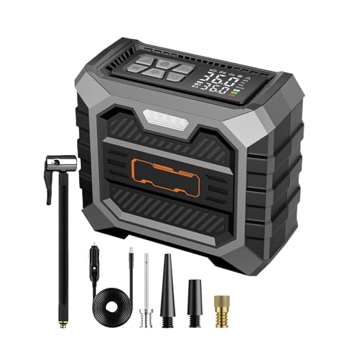 Compresor Eléctrico de Neumáticos - Auto Parada Automática Pantalla Digital 10 Bar - Bomba De Aire Eléctrica Para Inflar Neumáticos | Para SUV Motocicletas Camping-Cars Minibus Pick-Up Bicicletas