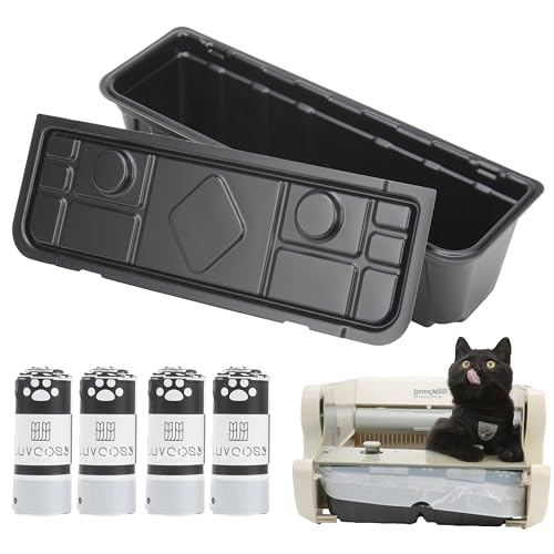 LUVCOSY 1 Permanent Waste Receptacles with 40 PCS Litter Box Liner for Littermaid 1St/2nd Edition Automatic Cat Litter Box Litter Tray with Cat Litter Liners Easy-Tie Handles (Machine NOT Included)