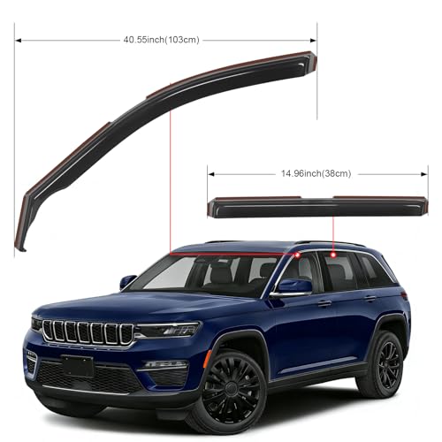 Image of Nilight in Channel Rain Guards for Jeep Grand Cherokee L 2021-2025, 4PCS