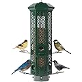 Squirrel Proof Bird Feeders with Removable Base, Metal Wild Bird Feeder for Outdoors Hanging, 6 Weight-Activated Ports Perches, 3LB Seed Capacity(Green)