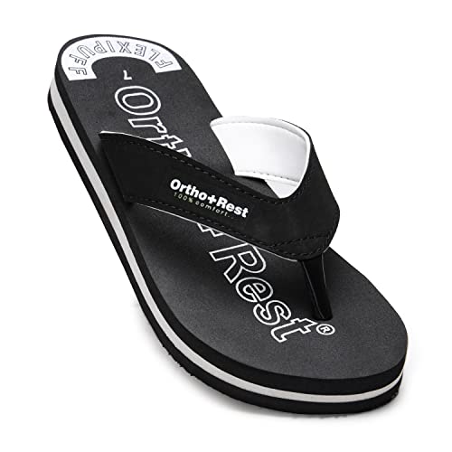 Image of Ortho + Rest 100% Comfort Extra soft Men's Black Flip-Flops-6 (M555BLACK6)