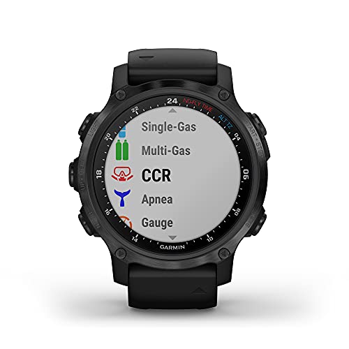 Garmin Descent Mk2S, Smaller-Sized Watch-Style Dive Computer, Multisport Training/Smart Features, Gray with Black Silicone Band, (010-02403-03)