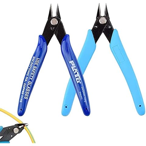 Flush Cutters, Side Cutters Wire Cutters Electrical Wire Snips Cable Cutter Side Cutters Precision Pliers Snips for Jewelry Craft DIY Coil Making ,Model-Making Cutting 2PCS Cover