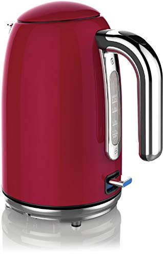 Homeart Premium Electric Kettle, Teapot, Water Boiler, Stainless Steel, 1.7 Liter, Red