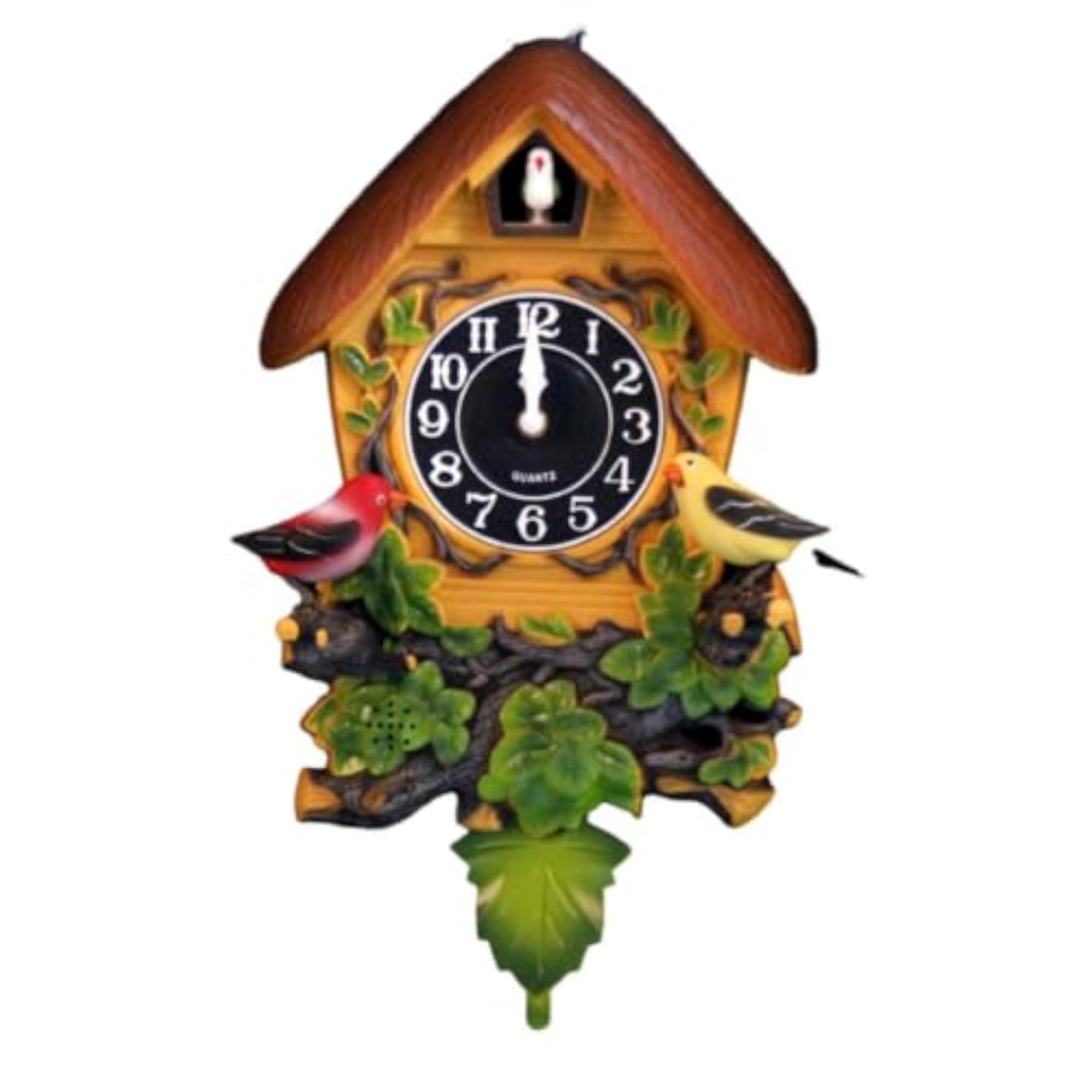 Cuckoo Clock with Pendulum for Living Room, Yellow