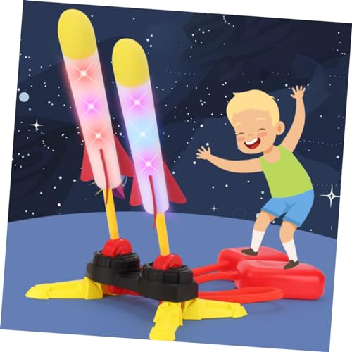 KICHOUSE 1 Conjunto lançador de foguetes brinquedos voadores para crianças brinquedo de foguetes voa