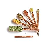 2lbDepot Copper Measuring Spoons for Baking/Cooking, Set of 7 Includes Bonus Leveler, Premium Kitchen use Stainless Steel, Metal, Rust Proof, Narrow Design fits into Spice Jars