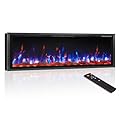 VENDORZ Electric Fireplace, 60" Fireplace Wall Mounted and Recessed with Remote Control, 1500/750W Aluminum Frame Electric Fire Indoor Place Insert Heater with Large Screen, Touch Screen and 12H Timer