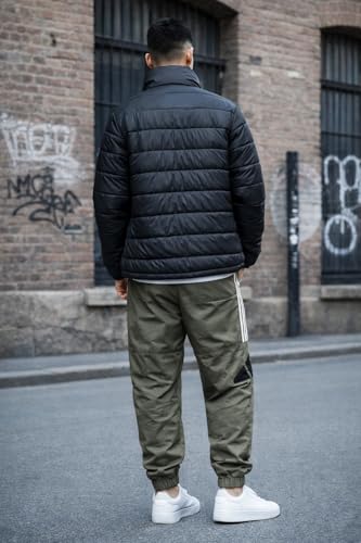 Image of BARKEYO Men's Winter Wear Black Puffer Bomber Biker Regular Wear Casual Jacket For Men