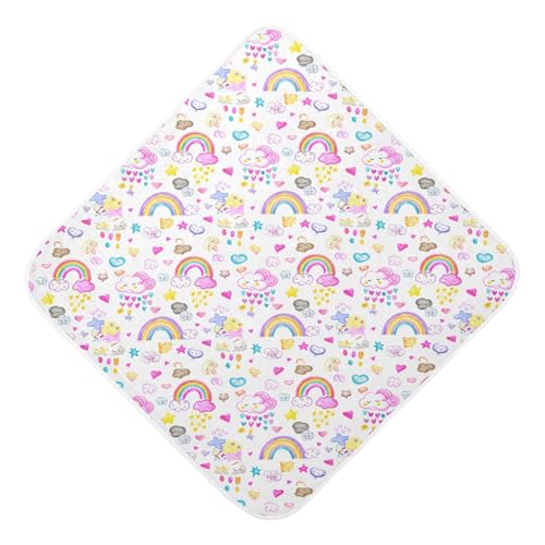Msyxl Rainbow Whimsy Hooded Towel - Ultra Soft & Absorbent Muslin Cotton Bath Towel for Babies, Toddlers, Newborn - Boys & Girls Essential 30