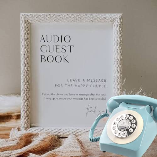 Dododuck Vintage Audio Guest Book Record Messages Left By Attendees At Your Special Event, Its Like Leaving A Voicemail Message (Light Blue) #TOP6