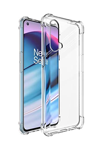 Emodil Case for Oneplus Nord CE 5G Case Cover Clear Back Air Cushion Soft Silicone Shockproof Anti-Scratch Protective Bumper Shell Corner for Oneplus Nord CE 5G by Emodil ® (Clear)
