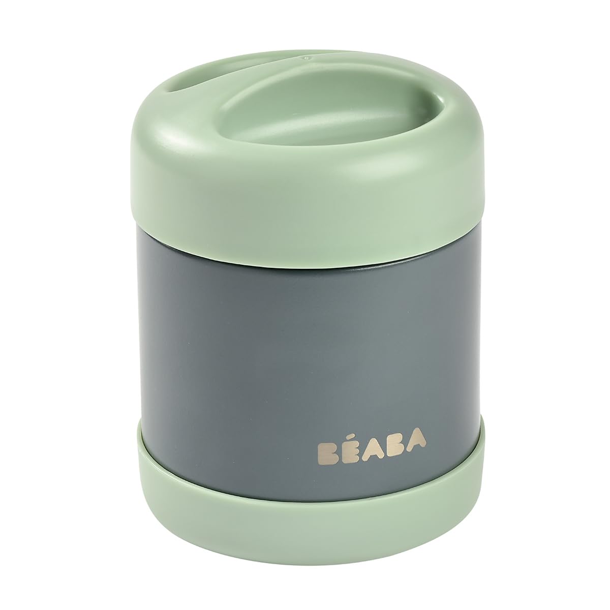 BÉABA, Portion de Conservation Repas Bébé/Enfant, Inox, Isotherme, Conserve Chaud/Froid Aliments, Double parois, 100% hermétique, 300 mL (Mineral grey/Sage green)